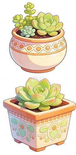 治愈系可爱卡通绿植