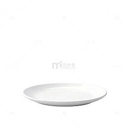 简约白色圆形瓷盘矢量图