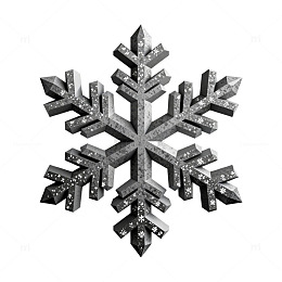 黑白雪花装饰图案设计元素