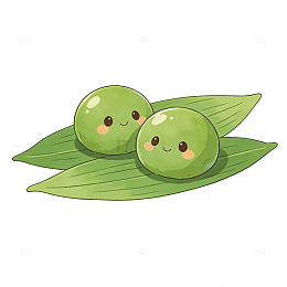 卡通青团可爱插图