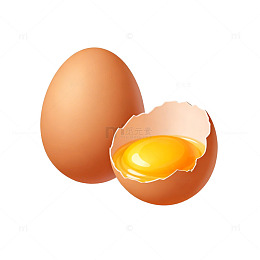 鸡蛋插画写实风格食材素材
