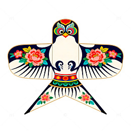 中国风传统鸟类风筝图案设计