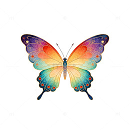 彩色蝴蝶艺术插画
