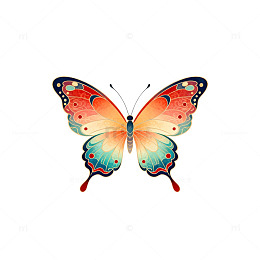 彩蝶飞舞艺术图案设计元素