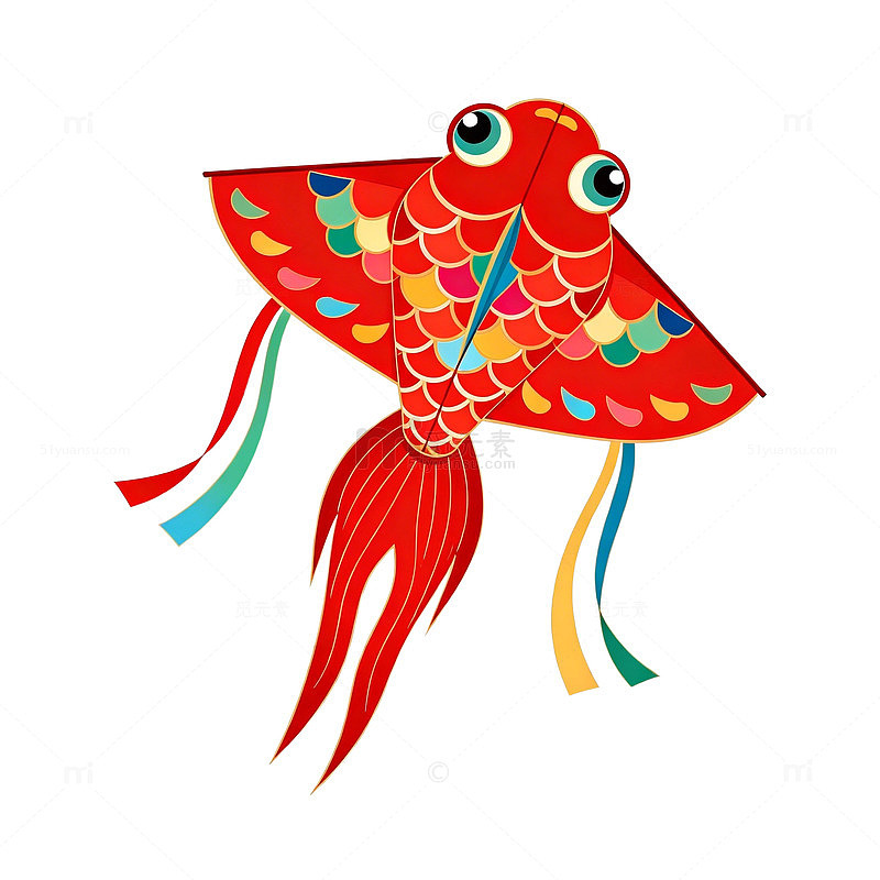 卡通鱼风筝设计元素