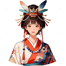 古风美女插画设计素材