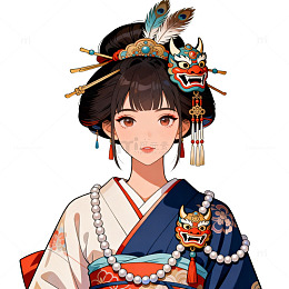 日式动漫风格女子插画