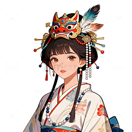 古风华丽少女插画