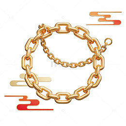 金色链条图案设计元素