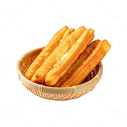竹篮油条早餐美食