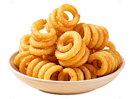 金黄螺旋油炸食品小吃