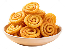 金黄螺旋酥美食图片