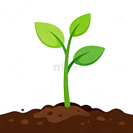 卡通绿植生长插图