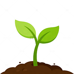 卡通风幼苗生长矢量图