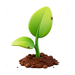 卡通幼苗生长土壤插画