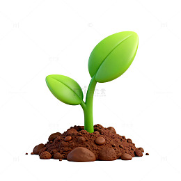 绿色幼苗生长矢量素材