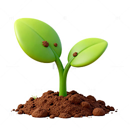 卡通植物生长插画