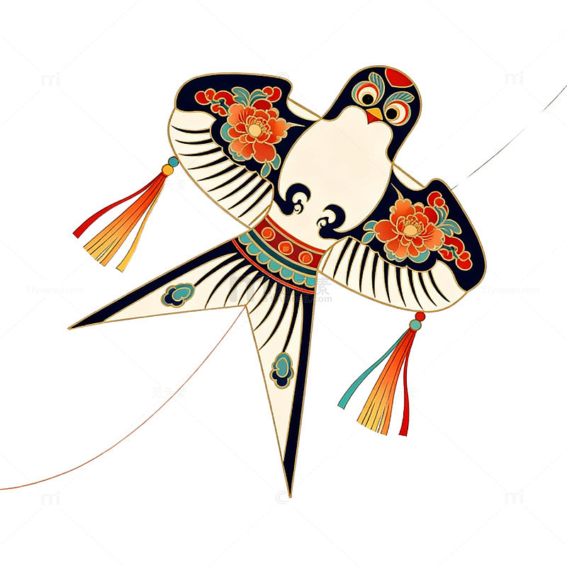 传统风筝手绘插画