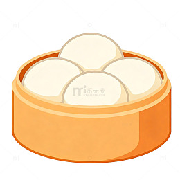 卡通风格蒸笼汤圆插图