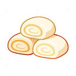 卡通风格糕点美食插画设计素材