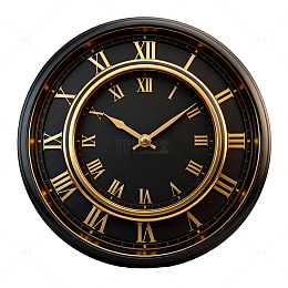 古典风格黑色圆形罗马数字时钟