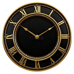 古典金色罗马时钟图案