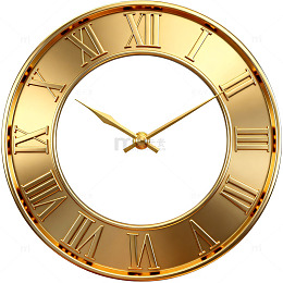 金色古典时钟图案设计元素
