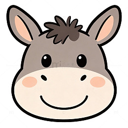 卡通驴头表情头像