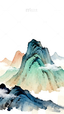 水墨山水画古风意境图