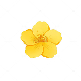 卡通风格黄花花朵图案设计素材