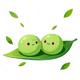 卡通豌豆插画