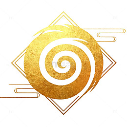 金色螺旋几何图案设计素材