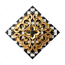 黑白金几何花纹装饰图案设计