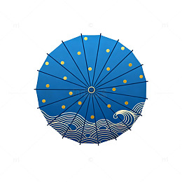 海浪图案遮阳伞创意设计