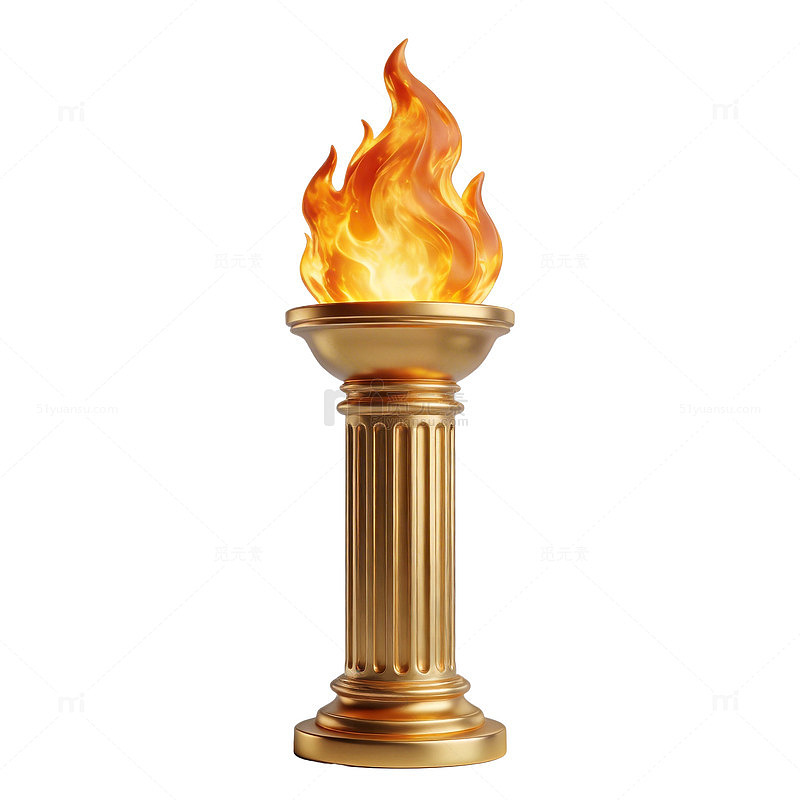 金色火炬矢量图设计元素
