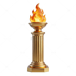 金色火焰火炬设计元素