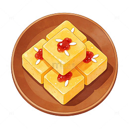 卡通风格糕点美食插画设计素材