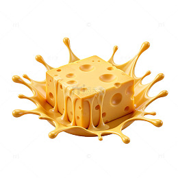奶酪飞溅效果设计素材