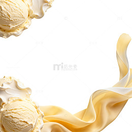 冰淇淋奶油黄色背景设计