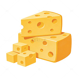 卡通奶酪美食插画设计素材