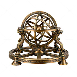 古铜色天文仪模型