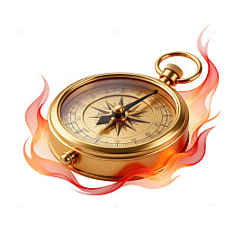 火焰指南针奇幻插画