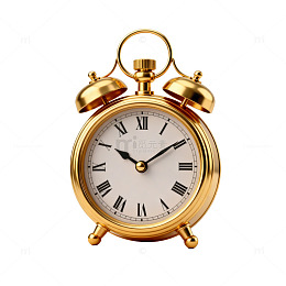 金色复古闹钟设计元素