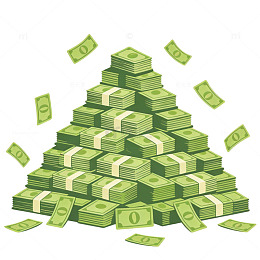 金钱堆叠财富插画