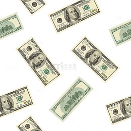 美元纸币散乱背景图