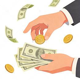 交易金钱插画设计元素