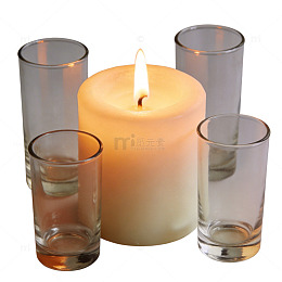 简约玻璃烛台装饰设计素材