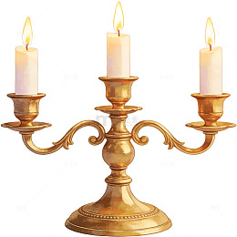 古典烛台金色烛光装饰素材