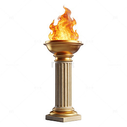 古典金色火焰火炬设计