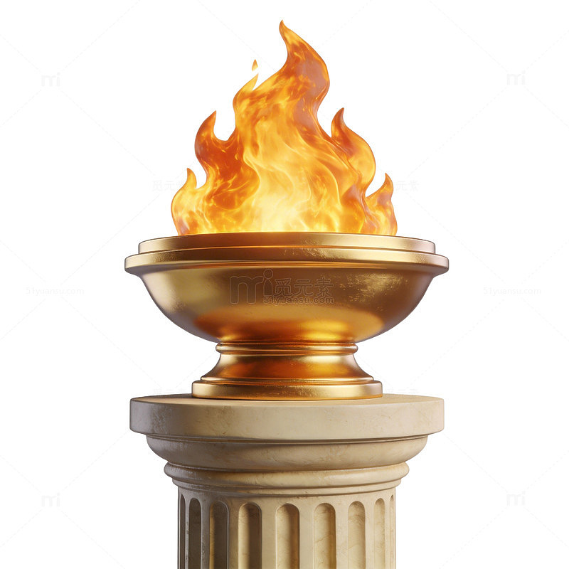 火焰金色奖杯设计素材